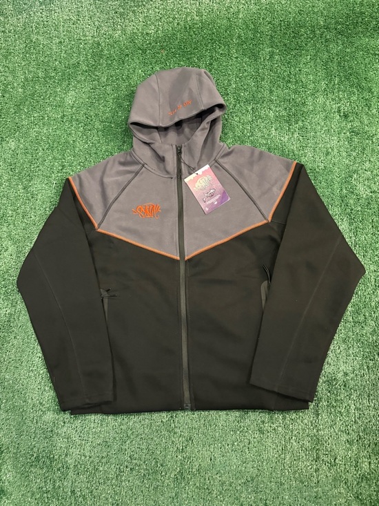 Other - Black and Gray Zip Hoodie with Orange Accents